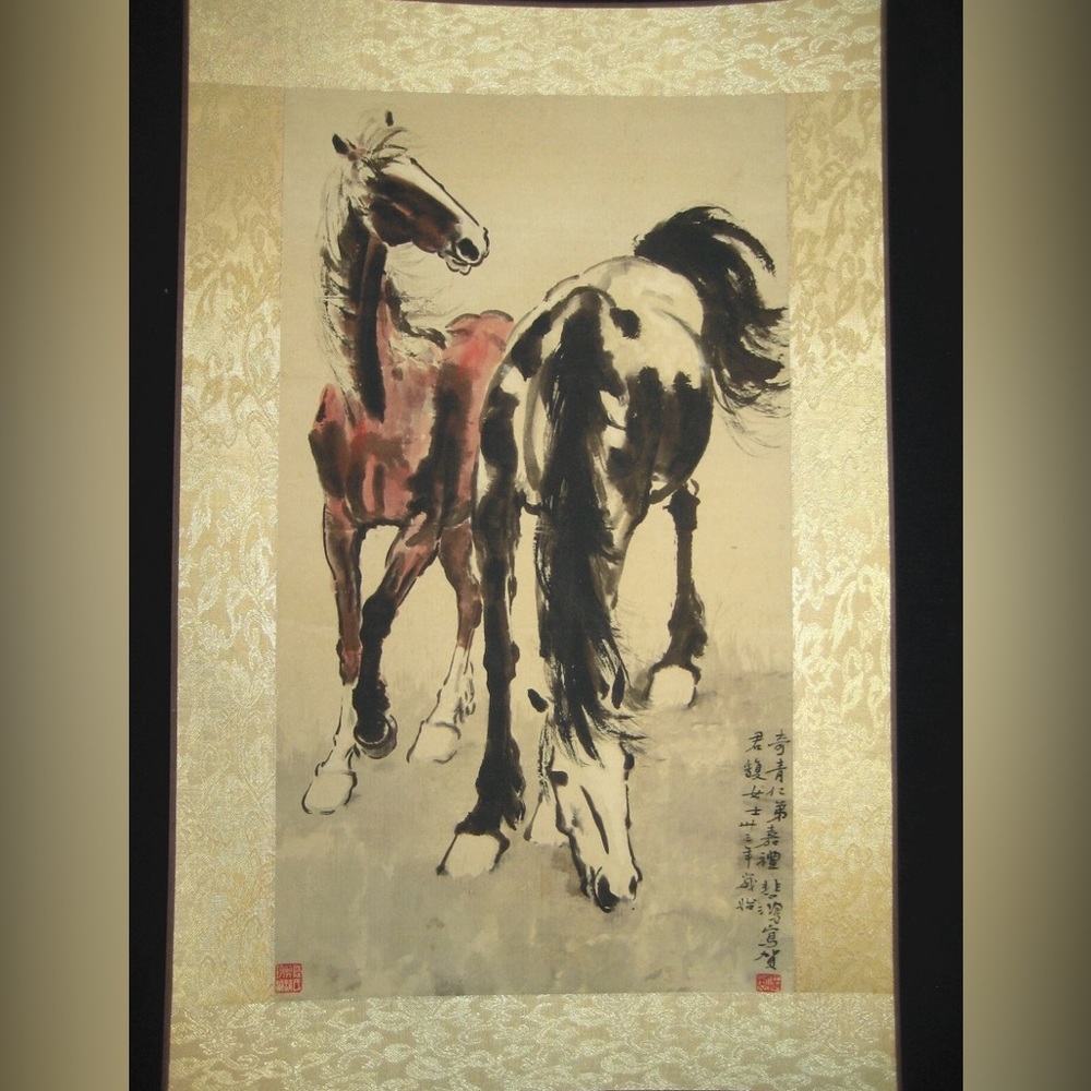 Elegant Horse Wall Art in Red and Black